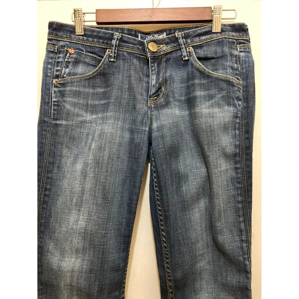 Hudson Beth Straight Jeans Womens 29 Blue Stretch Denim Flap Pockets Stretch Y2K - Picture 4 of 13